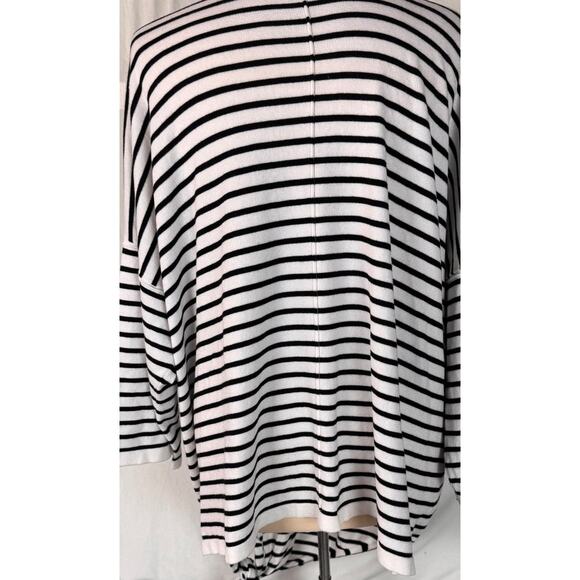 Time and Tru Womens Plus Size XXXL 22 White Black Stripe Tie Waist - Picture 6 of 7